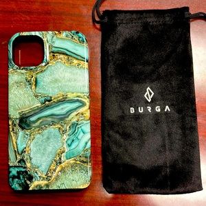 Burga brand new 14 Plus iPhone case natural stone look green yellow